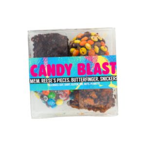 Unleash your inner child with this Candy Blast pack! Four iconic candy flavors transformed into delectable cake balls: M&M, Reese's, Butterfinger, and Snickers