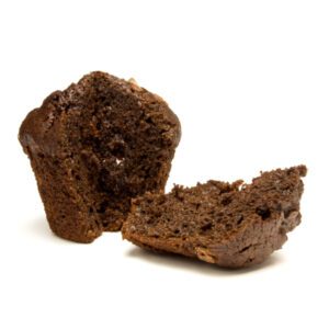 This rich muffin features a moist chocolate base studded with generous chunks of dark chocolate.